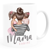 SpecialMe® Tasse Mama mit Namen, Mutter Tochter Sohn - personalisierbar, mit Namen, du bist die Beste Muttertagsgeschenk weiß Keramik-Tasse