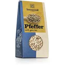 Pfeffer weiß ganz bio 35 g – Milde Schärfe für feine Gerichte