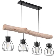 GLOBO Esstischleuchte 4-flg. 82,5 cm rund Holz schwarz