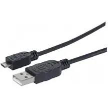 Manhattan USB-Kabel USB 2.0 USB-A Stecker, USB-Micro-B Stecker 1.80 m Schwarz UL-zertifiziert 307178-CG