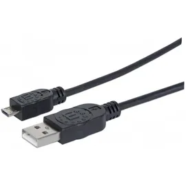 Manhattan USB-Kabel USB 2.0 USB-A Stecker, USB-Micro-B Stecker 1.80 m Schwarz UL-zertifiziert 307178-CG