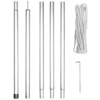 Perel Befestigungsset mit Stange, Seil und Heringen, Metall, Durchmesser