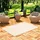 Pergamon In & Outdoor Flachgewebe Sisaloptik Natur, Terrasse und Balkon, Teppich Valencia Fliesenoptik Beige Creme in 5 Größen