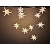 XL LED 3D Leuchtsterne Lichterkette 11cm Weiß Timer 2m +3m Zuleitung Weihnachten