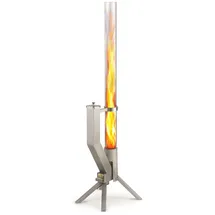 gardenflare Feuerrohr aus Edelstahl Feuersäule und Pelletfackel – Silber