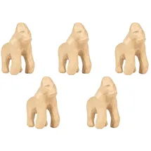Décopatch Gorilla Pappmaché Figuren 10x5,5x12 cm (5er Set)