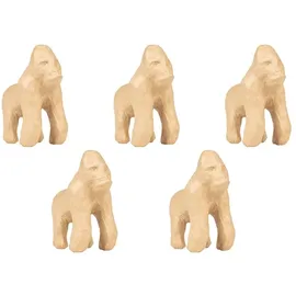 Décopatch Gorilla Pappmaché Figuren 10x5,5x12 cm (5er Set)