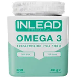 INLEAD - Omega-3 Triglyceride | 1000mg Omega-3-Fettsäuren pro Kapsel | hochdosiertes EPA und DHA in Triglycerid-Form | Unterstützung für Herz, Gehirn und Gelenke - 300 Softgel Kapseln