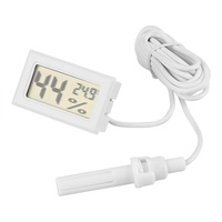 Qcwwy Mini-Digital-Thermometer-Hygrometer mit Externer Sonde, Digitaler LCD-Monitor für Den Innen- und Außenbereich, Temperatur- und Luftfeuchtigkeitsmesser für Reptilien-Terrarium-Tierhaltung