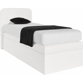 Westfalia Schlafkomfort Boxspringbett, wahlweise mit Bettkasten und 2 Matratzenqualitäten, weiß , 43304415-0 Kunstleder mit Bettkasten-Öffnung rechts-Kaltschaum-Topper