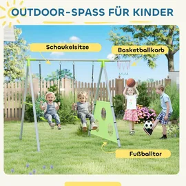 aiyaplay Schaukelgestell 3 in 1 mit Schaukel und Basketballkorb Grün