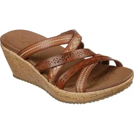 SKECHERS Damen Beverlee Tiger Posse Keilsandale, Luggage Duraleather, 38 EU