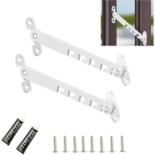 2 Set Fensterstopper Fensterriegel 18 Cm Fensterstopper Metall Fensterfeststeller FüR Kippfenster Fensterladen Feststeller Window Open Holder Fensterriegel Zum Einstellen Der FensteröFfnung, Weiß