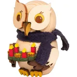 Kuhnert - Dekoration/Holzfigur - Mini Eule mit Adventskranz - ca. 7cm - Made in Germany
