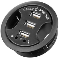 Goobay 93894, USB 2.0 Hi-Speed Einbau-HUB/Verteiler + Audio -