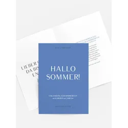 Einladungen zum Sommerfest selbst gestalten mit Spruch und Fotos im Onlinedesigner bei Meine-Kartenmanufaktur.de