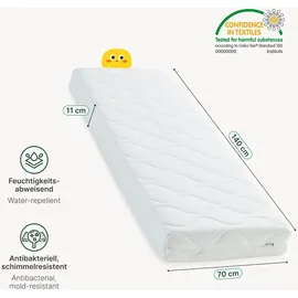 neu.haus Kindermatratze 70 x 140 cm Kaltschaummatratze Weiß [neu.haus]