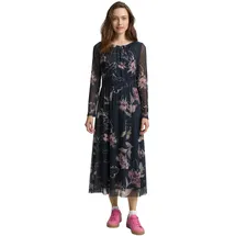 Tom Tailor Midi-Meshkleid Blau Big Flower 36