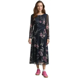 Tom Tailor Midi-Meshkleid Blau Big Flower 36