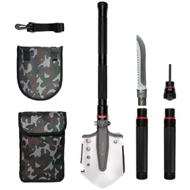 Dönges Multifunktionaler Klappspaten All-in-One, in Camouflage Tasche,