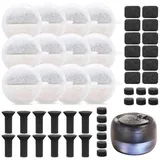 WEFHEF Katzenbrunnen Filter, 12 Stück Trinkbrunnen Katzen Ersatzfilter und 36 Stück Schwämme filter Ersatz in 3 Formen für 84FL oz/2,5L Trinkbrunnen Haustier Wasser Brunnen Filters Ersatz