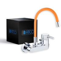 ATCO® Wandarmatur Armatur Küche Spültischbatterie Küchenarmatur flexibel orange