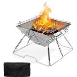 Randaco Faltbarer Grill Mobiler Holzkohlegrill 304 Edelstahl Tragbar Kompakter Grill Für Das Kochen Im Freien