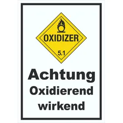 Schild Oxidierend wirkend Oxidizer entzündend hochkant A5 (148x210mm)
