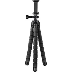 Hama Flex Dreibeinstativ 1/4 Zoll Arbeitshöhe=9 - 26 cm Schwarz Für Smartphones und GoPro 00004613