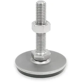 Ganter Normelemente | Edelstahl Stellfüße - GN 41-40-M8-50-D3-SK| Fußdurchmesser 40mm | Gummi aufvulkanisiert, schwarz