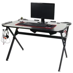 Mendler Schreibtisch HWC-F11, Computertisch Jugend-Schreibtisch, Gaming 120x75cm schwarz