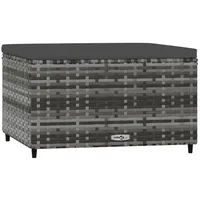 vidaXL Gartenhocker mit Kissen grau