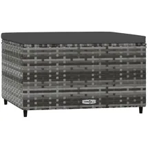 vidaXL Gartenhocker mit Kissen grau