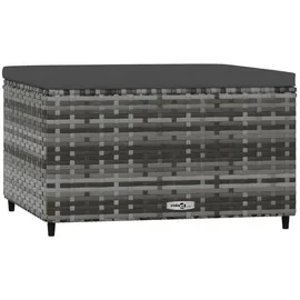 vidaXL Gartenhocker mit Kissen grau