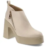 Beige Damenstiefeletten Armodo Modische Schuhe aus Leder, 39