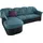DOMO collection Ecksofa Kunstleder 3-Sitzer Schwarz
