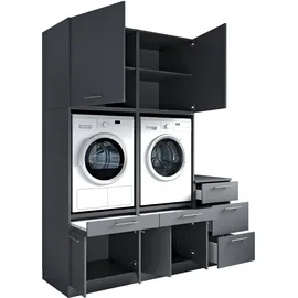 laundreezy Mehrzweckschrank-Set 186 x 238 x 68 cm Grau