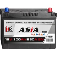 Autobatterie 12V 100Ah 830A/EN A100R ASIA Japan Pluspol Rechts Starterbatterie