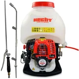 Hecht Gartenspritze Motorspritze Benzin 15 Liter mit 3 Düsen, 0,55 kW / 0,75 PS, 61 cm lang, 2,5 bar, 9,3 kg mit Tragegestell rot