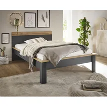 Home Affaire Einzelbett HOME AFFAIRE "WESTMINSTER Bett im Landhausstil, Doppelbett, Bettgestell", grau (grau dunkel, grau dunkel, eiche wotan dekor), B:157cm H:94cm L:210cm, Betten, in verschiedenen Farben verfügbar, Liegefläche 90/140/180x200 cm