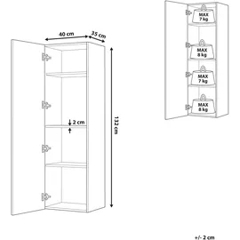Beliani Bad Hängeschrank heller Holzfarbton Mataro 40 cm Hellbraun,