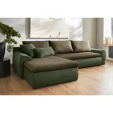 Home Affaire Ecksofa Win L-Form, wahlweise mit Bettfunktion und Bettkasten, grün