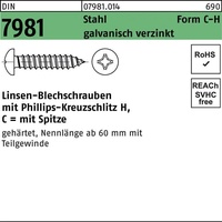 Industrial Quality Supplies DIN 7981-C/ISO 7049 Form C Linsenkopf-Blechschraube