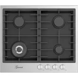 Gurari TX604VTGL Gaskochfeld 60 cm Autark Edelstahl Schwarz 4,0 kw WOK 4 Flammig