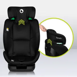 lionelo Autokindersitz Lavender i-Size ab 1 Jahr bis 12 Jahren, ab 9 kg bis 36 kg ISOFIX Breiter Einstellber Schwarz - Schwarz