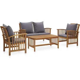 vidaXL Garten-Lounge-Set 4-tlg. natur/dunkelgrau