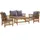 vidaXL Garten-Lounge-Set 4-tlg. natur/dunkelgrau
