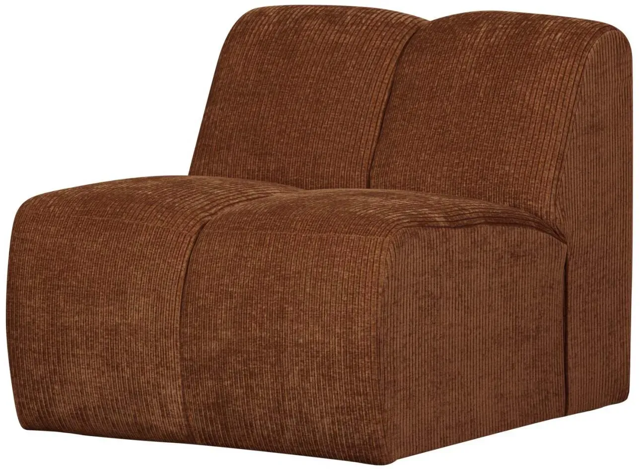 Modulsofa Mojo Flachcord, modernes Einzel-Element, rostbraun, luxuriöser Stoff, individuell kombinierbar