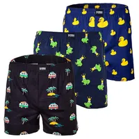 Happy Shorts Webboxershorts Ente/Frosch/Vacation XL 3er Pack