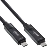 InLine USB 3.2 Gen.2 AOC Kabel, USB-C Stecker/Stecker 8K@60Hz, 60W, schwarz,